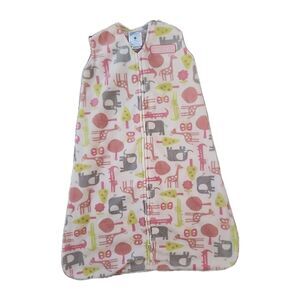 Infant Sleep Sack Halo Fleece Pink White Animal Print Small 0-6 months Baby Girl